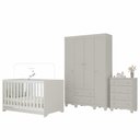 Ver imagem 2 de Quarto de Bebê Completo com Berço Americano 3 em 1 p/Colchão 130x70cm Dengo Multimóveis MP4588