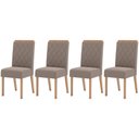 Ver imagem 1 de Kit 4 Cadeiras Sala Jantar Nina 4 Un Nature/suede Light Marrom Amêndoa - Henn