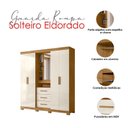 Ver imagem 4 de Guarda Roupa Solteiro Eldorado e Cômoda Ms913 Freijó Off White - Moval