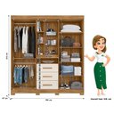Ver imagem 3 de Guarda Roupa Solteiro Eldorado e Cômoda Ms913 Freijó Off White - Moval