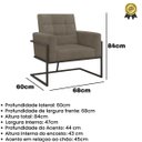 Ver imagem 2 de Poltrona para Sala de Espera Recepção Clinica Base de Ferro Tecido Corano Premium Suporta 150kg