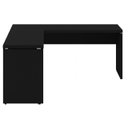 Ver imagem 5 de Mesa em L Pé Painel (Mesa 1,70m + Mesa Auxiliar) - c/ Gavetas - Preto / Preto - 26015