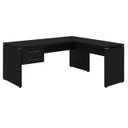 Ver imagem 2 de Mesa em L Pé Painel (Mesa 1,70m + Mesa Auxiliar) - c/ Gavetas - Preto / Preto - 26015
