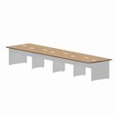 Ver imagem 2 de Mesa Estação de Trabalho 4,80 m X 1,20 m 8 Lugares Pés Painel F5 Office Cor:Macadâmia com Branco