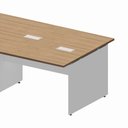Ver imagem 4 de Mesa Estação de Trabalho 4,80 m X 1,20 m 8 Lugares Pés Painel F5 Office Cor:Macadâmia com Branco