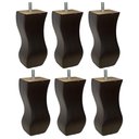 Ver imagem 1 de Kit 06 Pés de Madeira Torneados Provençal V01 Luis Xv Tabaco 13 Cm Móveis - Inoviza