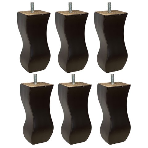 Kit 06 Pés de Madeira Torneados Provençal V01 Luis Xv Tabaco 13 Cm Móveis - Inoviza