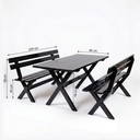Ver imagem 3 de Mesa para Área Externa com 2 Bancos Madeira Maciça 200cm Kit Churrasco Yescasa Preto