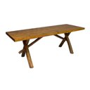Ver imagem 2 de Conjunto Rústico de Mesa 2,2m e 4 Bancos Madeira Maciça Pinus