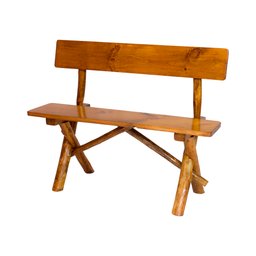 Conjunto Rústico de Mesa 2,2m e 4 Bancos Madeira Maciça Pinus - 3