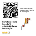 Ver imagem 6 de Prateleira Nicho Escada W 45x14x44 Livros Decoração - Branco