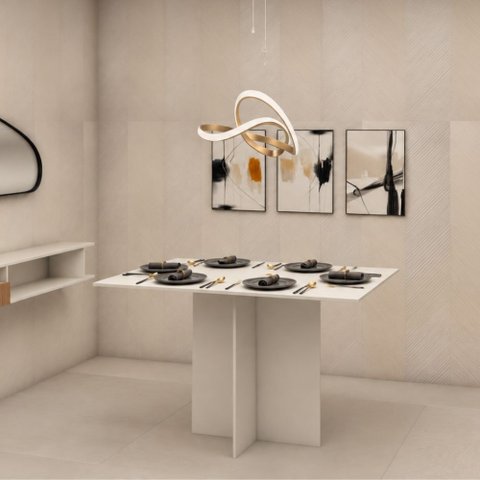 Mesa de Jantar Dunna 120x77 Design Moderno Resistência e Elegância