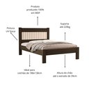 Ver imagem 3 de Cama Casal Tradicional Bela Chocolate Estilo Moderna Ripada de Mdf com Estrado Madeira