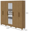 Ver mais imagens de Guarda-roupa New Andara 8 Portas 4 Gavetas com Espelho e Pés Móveis Lopas