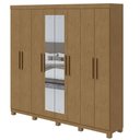 Ver imagem 2 de Guarda-roupa New Andara 8 Portas 4 Gavetas com Espelho e Pés Móveis Lopas