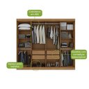 Ver imagem 6 de Guarda-roupa New Andara 8 Portas 4 Gavetas com Espelho e Pés Móveis Lopas
