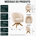 Ver imagem 4 de Poltrona Afrodite Base Giratória Madeira Eucalipto Branco Marfim