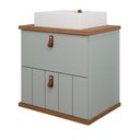 Ver imagem 1 de Gabinete para Banheiro 60cm 100% Mdf 1 Gaveta 1 Porta Basculante Milano Mgm Móveis Pistache/freijo