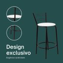 Ver imagem 4 de Kit 6 Banquetas para Bancada Flórida Preta 60cm Cozinha Gourmet Balcão Ilha Piscina Área de Lazer