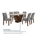Ver mais imagens de Conjunto Sala de Jantar Mesa 160x80cm Tampo MDF/Vidro com 6 Cadeiras Espanha Yescasa