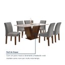 Ver imagem 7 de Conjunto Sala de Jantar Mesa 160x80cm Tampo MDF/Vidro com 6 Cadeiras Espanha Yescasa Marrom/Chocolate/Cinza/Off White