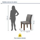 Ver imagem 4 de Conjunto Sala de Jantar Mesa 160x80cm Tampo MDF/Vidro com 6 Cadeiras Espanha Yescasa Marrom/Chocolate/Cinza/Off White