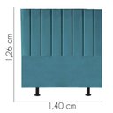 Ver imagem 3 de Cabeceira Estofada Carla 140cm Casal para Cama Colchão Box Quarto Suede Azul Turquesa - Aurora Line