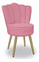 Ver imagem 4 de Kit 4 Cadeiras de Jantar Pétala com Pés em Aço Dourado Veludo Rosa Bz Home Decor