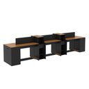 Ver imagem 3 de Estação de Trabalho 6 Lugares Smart Office 6 Mesas 4 Armários 2 Aparadores - Preto e Cedro