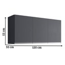 Ver imagem 2 de Armário Aéreo Andréia 120 Cm 3 Portas Cinza Ajl