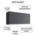 Ver imagem 3 de Armário Aéreo Andréia 120 Cm 3 Portas Cinza Ajl