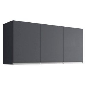 Armário Aéreo Andréia 120 Cm 3 Portas Cinza Ajl