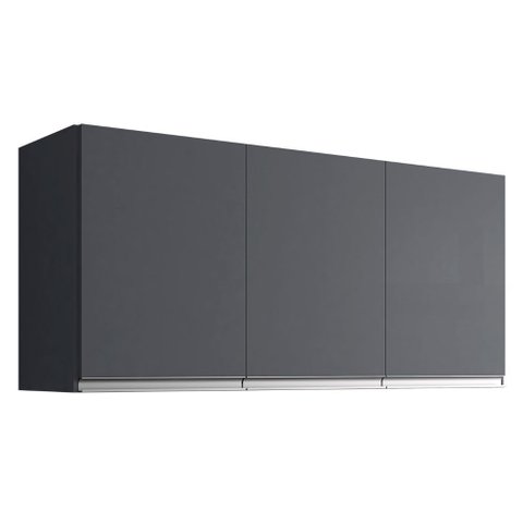 Armário Aéreo Andréia 120 Cm 3 Portas Cinza Ajl