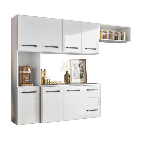 Cozinha Suspensa Juliete Branco/branco Uv - Nicioli
