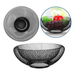 Fruteira Mesa Cesta de Frutas Aramado Metalizado Preto - 6
