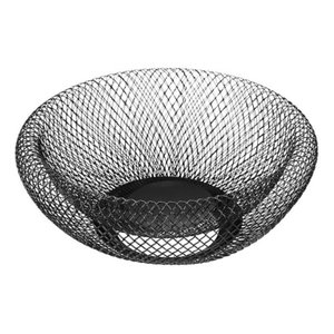 Fruteira Mesa Cesta de Frutas Aramado Metalizado Preto