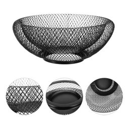 Fruteira Mesa Cesta de Frutas Aramado Metalizado Preto - 2