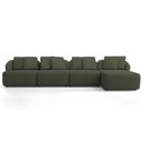 Ver imagem 3 de Sofá 5 Lugares com Chaise Direito Sala Living 328cm Arlo F04 Linho Verde - Lyam Decor