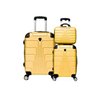 Kit Mala de Viagem Rígida de Fibra Rodinhas 360º - 3 peças (P -G-frasqueira):MOSTARDA - 1
