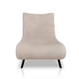 Poltrona Decorativa Nathy para Sala Quarto com Pés em Aço Preto Bouclé Bege Bz Home Decor - 3