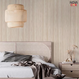 Papel de Parede Estampa Madeira Bege Claro Autocolante 3mx58cm Textura - 3