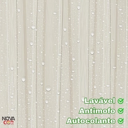 Papel de Parede Estampa Madeira Bege Claro Autocolante 3mx58cm Textura - 4