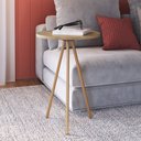 Ver imagem 1 de Mesa Lateral de Apoio com Pés Metálicos 35x35cm 27944 Artesano - Hanover/dourado