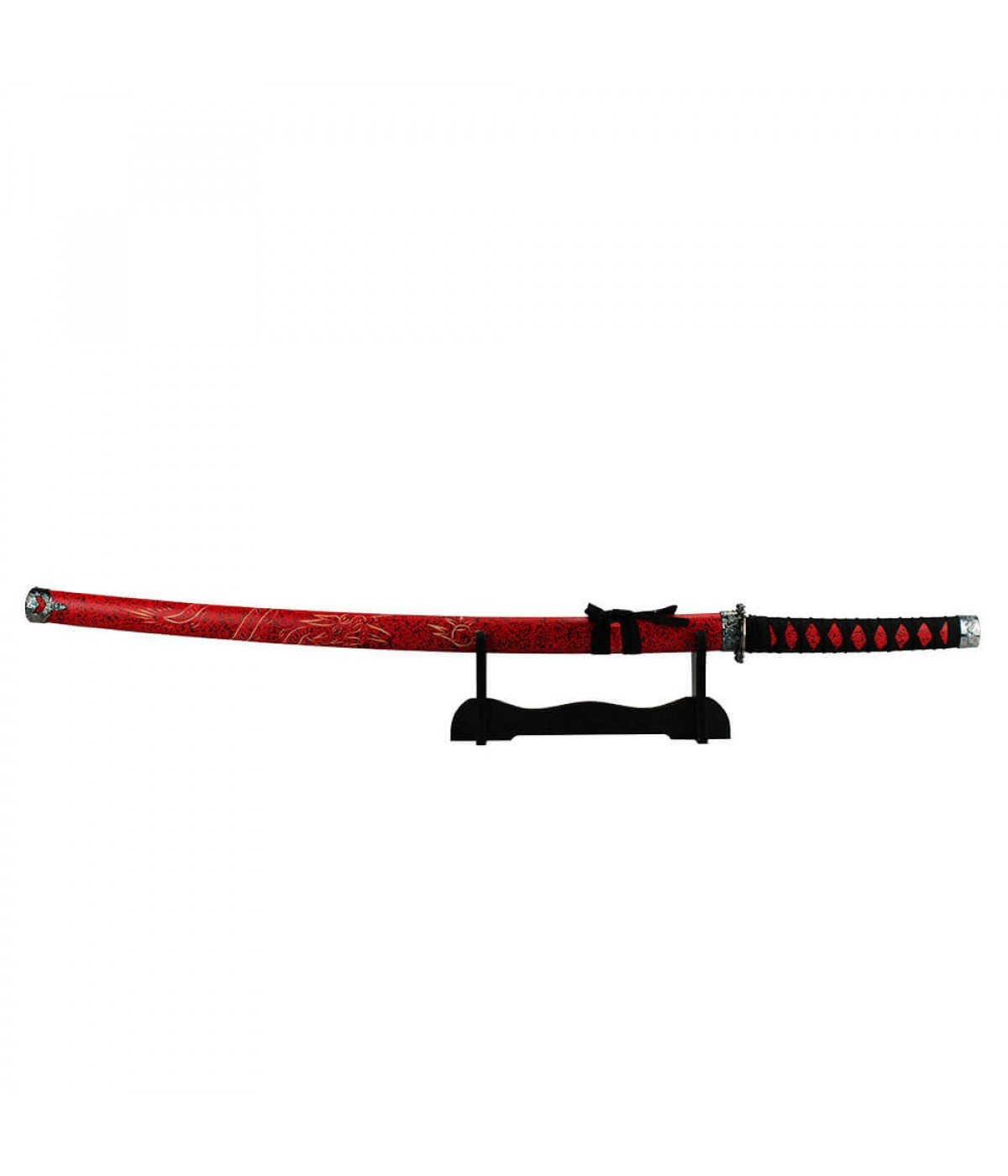 Espada Decorativa Vermelha Japonesa Katana 100cm - 1