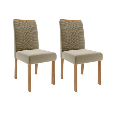 Cadeira para Mesa de Jantar Jogo de 2 Cadeiras Mdf Clarice Wood Cimol Madeira/joli