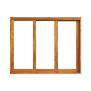 Janela de Correr Panorâmica 3 Folhas Reta - Madeira Maciça - Angelim:1,50m X 2,00m