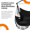 Ver imagem 7 de Rede de Balanço Suspensa Teto Confortável com Almofadas White Arrow