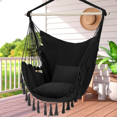 Rede de Balanço Suspensa Teto Confortável com Almofadas White Arrow