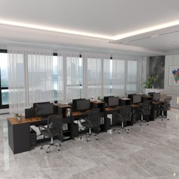 Estação de Trabalho 10 Lugares Office Smart 10 Mesas 8 Armários 1 Aparador - 3