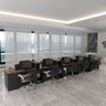 Estação de Trabalho 10 Lugares Office Smart 10 Mesas 8 Armários 1 Aparador - Preto e Cedro - 7